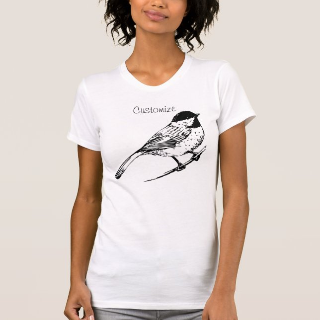 Svart-kapad Chickadee Thunder_Cove T Shirt (Framsida)