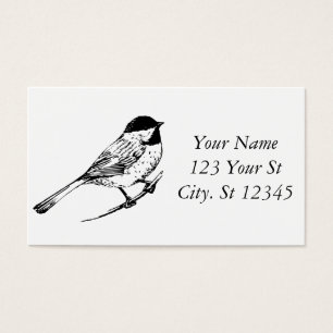 Svart-kapad Chickadee Thunder_Cove Visitkort