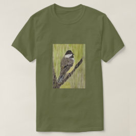 Svart-kapade Chickadee Bird - akrylmålning. T Shirt