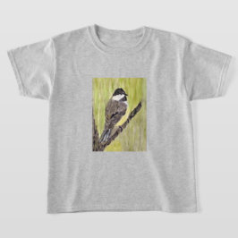 Svart-kapade Chickadee Bird - akrylmålning. T Shirt