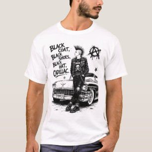 Svart kappa svarta skor svart hatt Cadillac Punk T Shirt