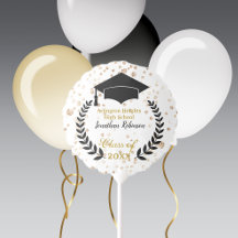 Svart kapsel- och Laurel-Studentfest-ballong