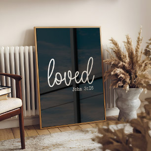 Svart Kärlek Faith Quote minimalist Poster