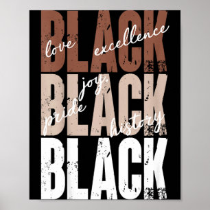 Svart Kärlek Förträfflighet Glädje Stolthet Svart Poster