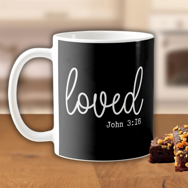 Svart Kärlek Tro Citat minimalistisk Kaffemugg (Skapare uppladdad)