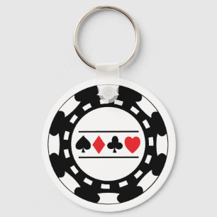 Svart kasinochip Keychain Nyckelring