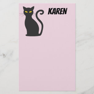 SVART KAT-STATIONERINGSPERSONLIG BREVPAPPER