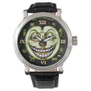Svart katt 13 tar tid på Halloween Armbandsur