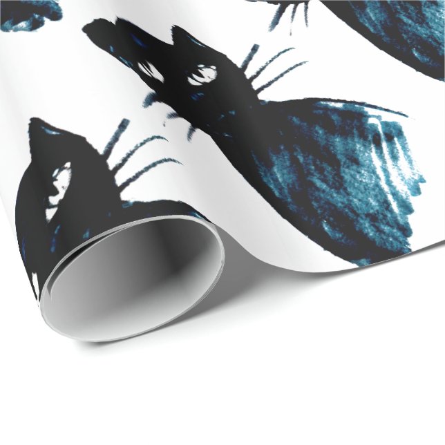 Svart katt 1 presentpapper (Rullad Hörn)