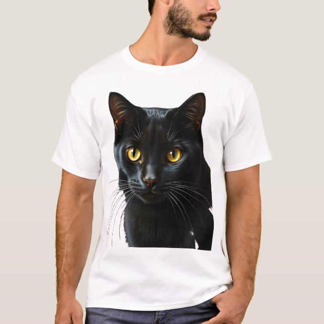 Svart katt 2 t shirt (Framsida)
