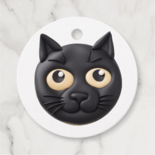Svart katt 3D-inspirerad Gåvor Etiketter