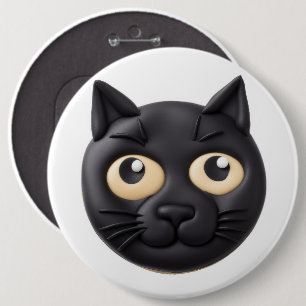 Svart katt 3D inspirerad Knapp