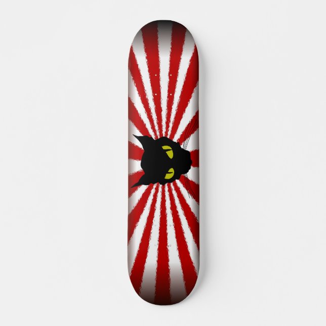 svart katt 4 old school skateboard bräda 18 cm (Framsida)