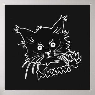 Svart katt-anpassningsbar poster