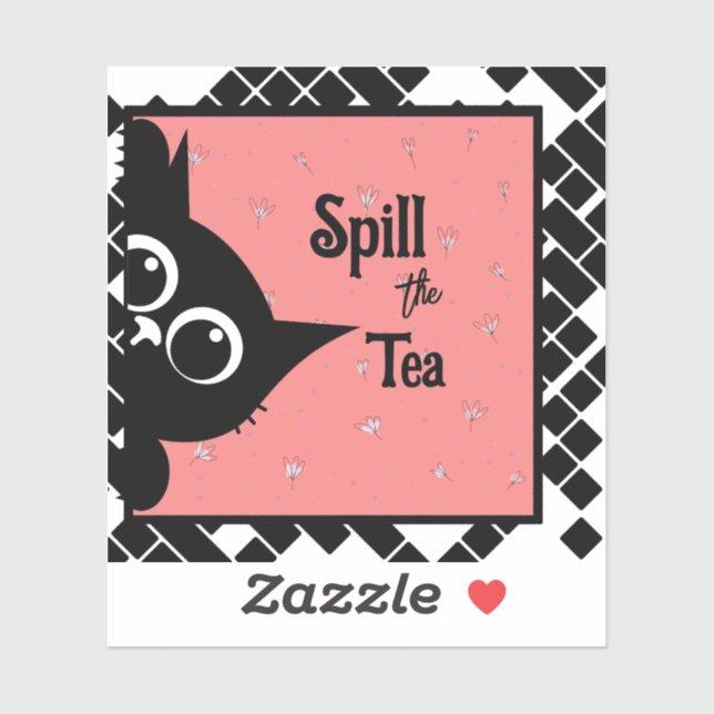 Svart katt, Anpassningsbar, skuren vinylstårt Klistermärken (Ark)