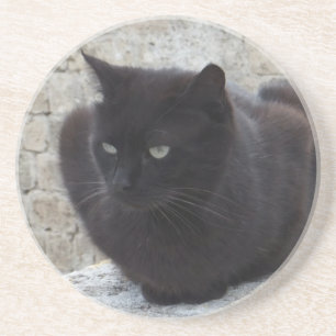 Svart katt-anpassningsbar underlägg sandsten