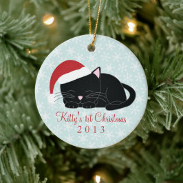 Svart Katt-Anpassningsbarnas julprydnader Julgransprydnad Keramik