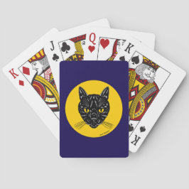 Svart katt ansikte casinokort