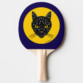 Svart katt ansikte pingisracket