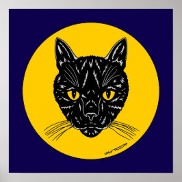 Svart katt ansikte poster