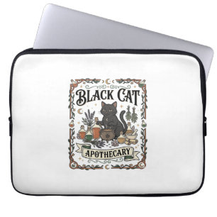 Svart Katt Apotek Katt Ockult Mystisk Apotek Laptop Fodral