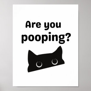 Svart katt är du poopretro poster
