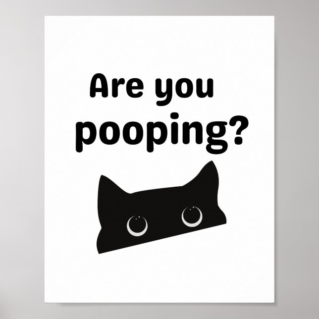 Svart katt är du poopretro poster (Framsidan)