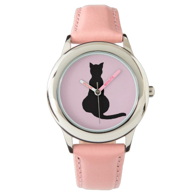 SVART KATT ARMBÅGSUR VALENTINSDAGEN ARMBANDSUR (Framsida)