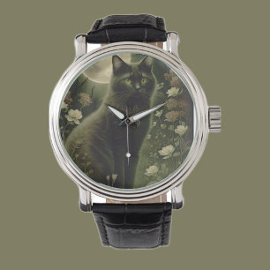 svart katt armbandsur