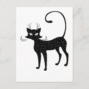 Svart katt av elegant vykort