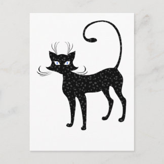 Svart katt av elegant vykort