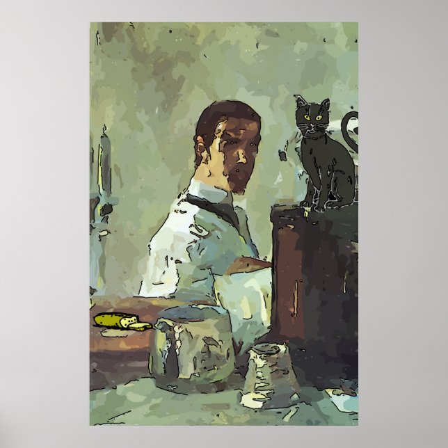 Svart katt av fransk kvartal poster (Framsidan)