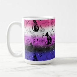 Svart katt av genderfluid-Pride - Mystiskt kliande Kaffemugg