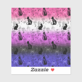 Svart katt av genderfluid-Pride - Mystiskt kliande Klistermärken