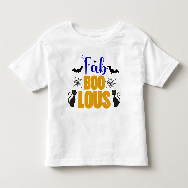 Svart katt av klump, FABULOUS Halloween T Shirt (Framsida)