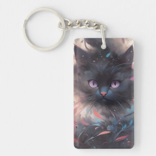 Svart katt av makrill vattenfärg Cute Cat