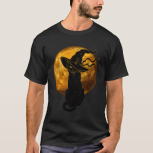Svart katt av skam Vintage med full hatt - T Shirt
