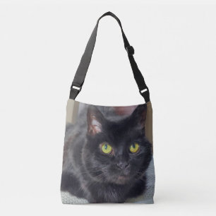 Svart katt axelväska