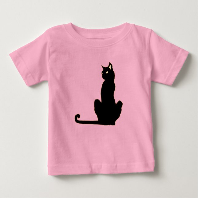 Svart katt baby/Peuterna T-shirt (Framsida)