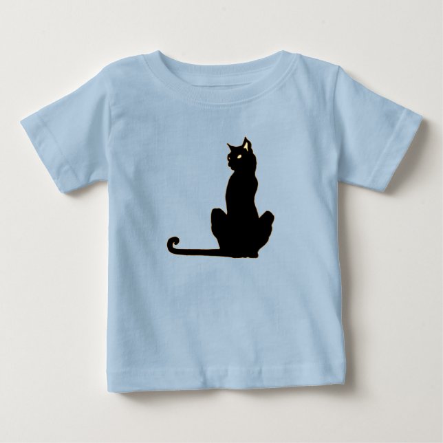 Svart Katt Baby/Toddler T-Shirt (Framsida)