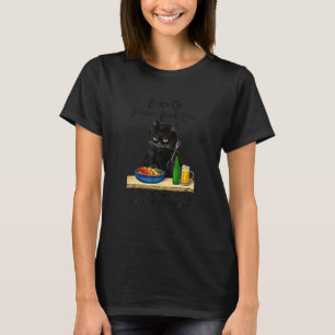 Svart katt Bakgård Bar Tjej Stolt Serverar T Shirt