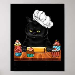 Svart Katt Bakning Eftersom Mord Är Fel Kattälskar Poster