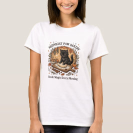 Svart Katt Bakning Vintage Design T Shirt