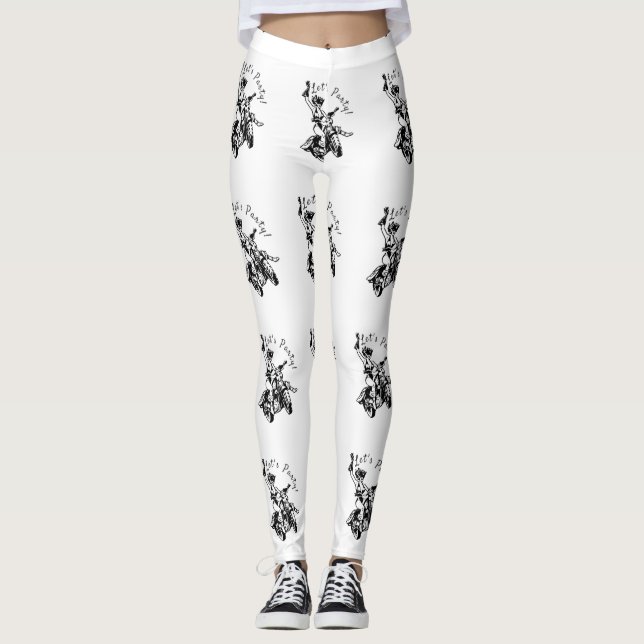Svart katt Biker Babe Thunder_Cove  Leggings (Framsida)