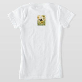 Svart katt bland solrosor – Söt vildblomskatt T Shirt