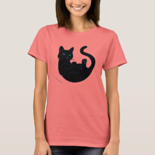 Svart katt, blåttögon t-shirt