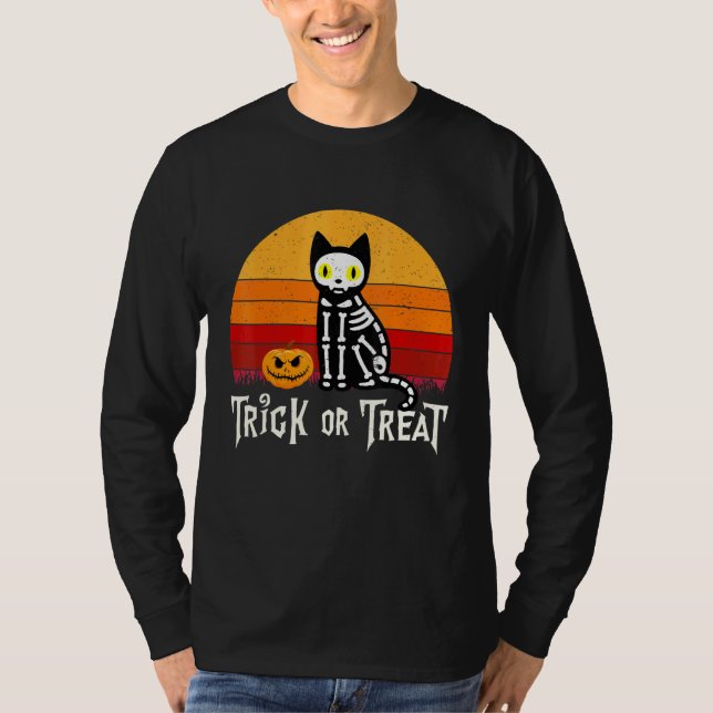 Svart Katt Bus eller Buss T Shirt (Framsida)