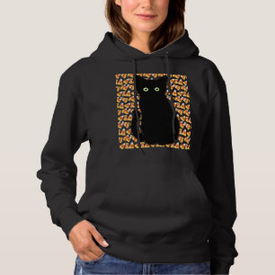 Svart katt, Candy corn mönster, Halloween roligt T Shirt
