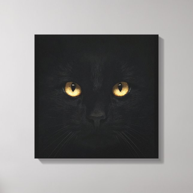 Svart Katt Canvastryck (Framsida)