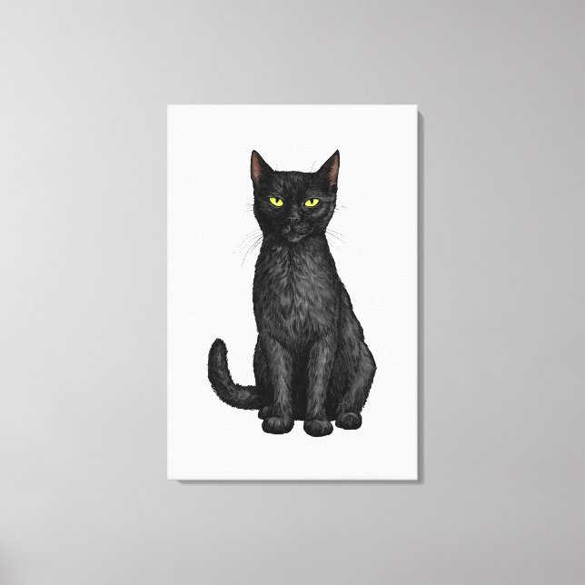 Svart katt canvastryck (Framsida)